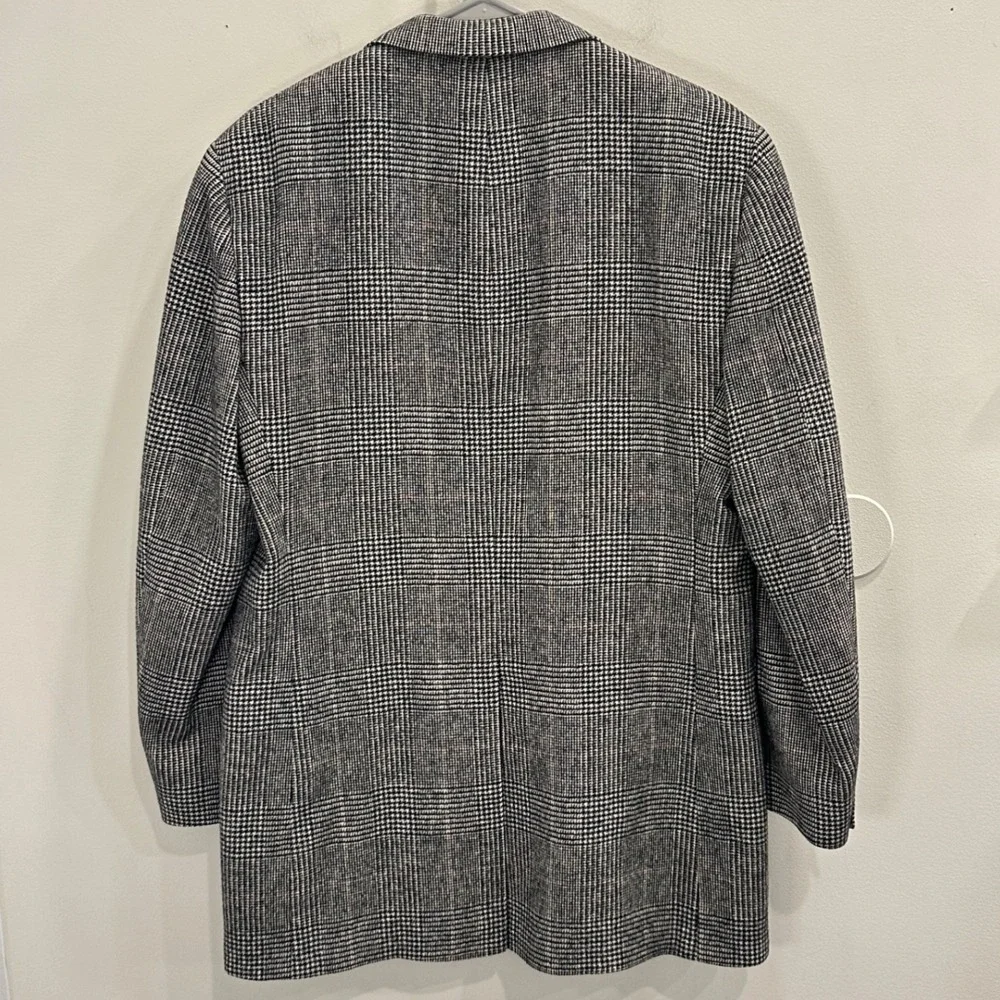 Brooks Brothers Camel Hair Blazer Mens 43L Glen Plaid Sport Coat Vintage Preppy